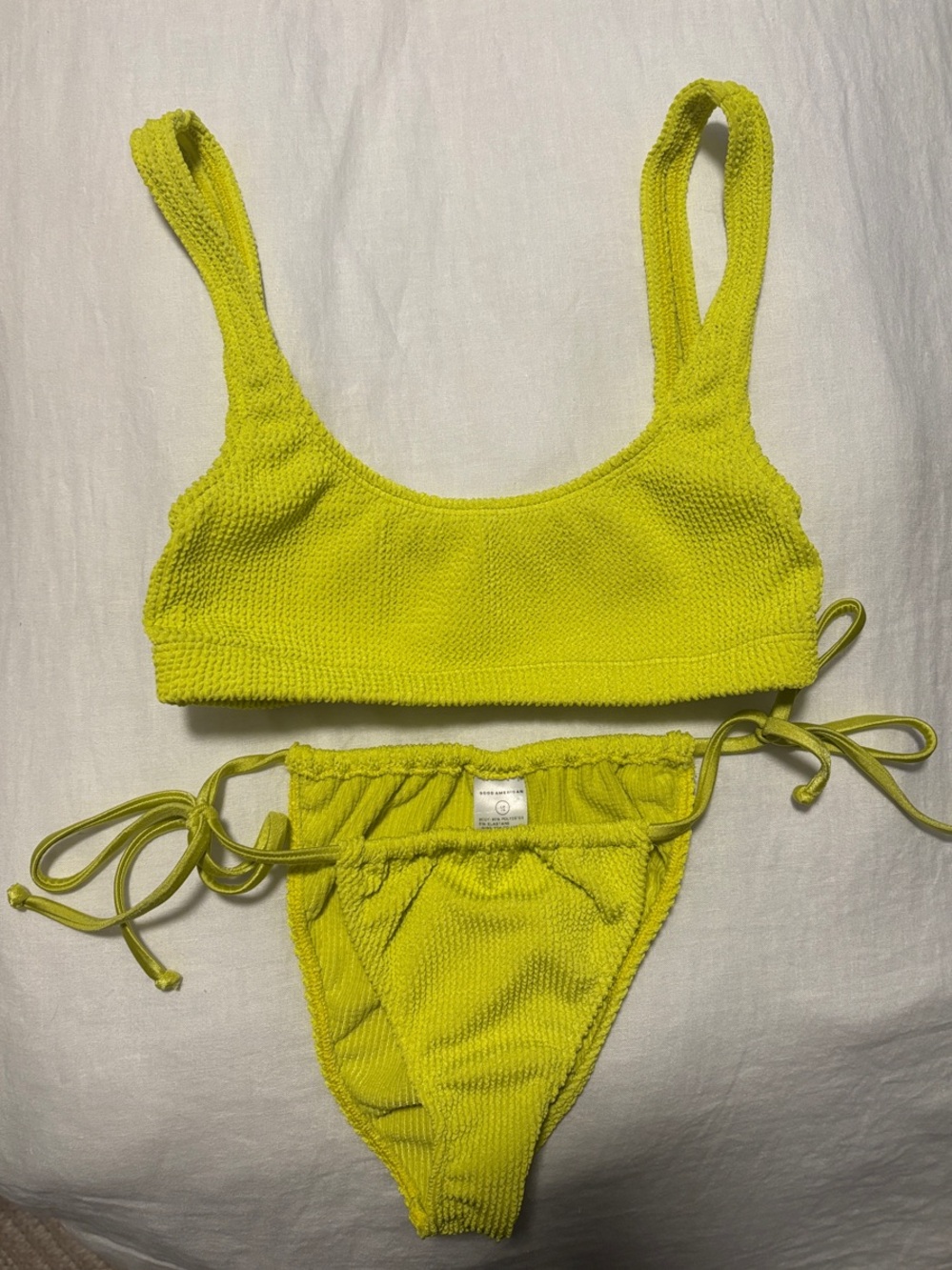 Neon Yellow Kids Ribbed Bikini Set - Good American